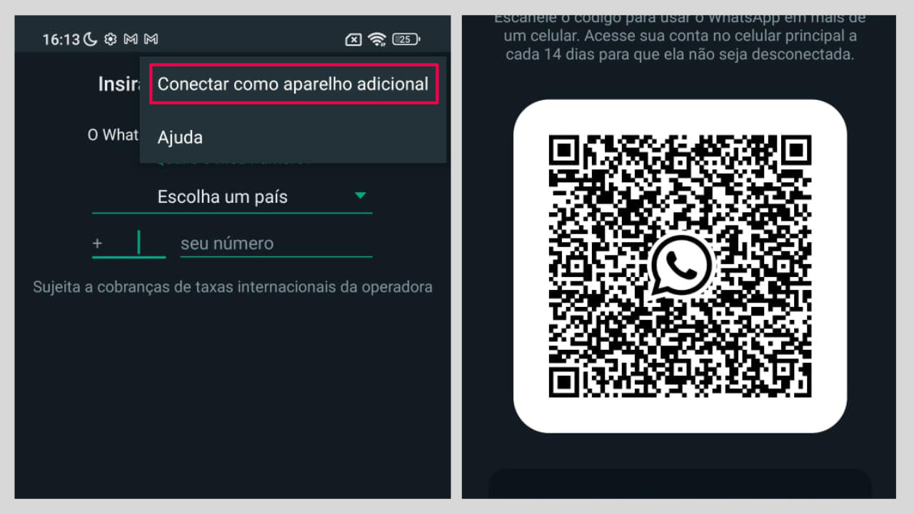 Configuração do mesmo WhatsApp em dois celulares no segundo aparelho