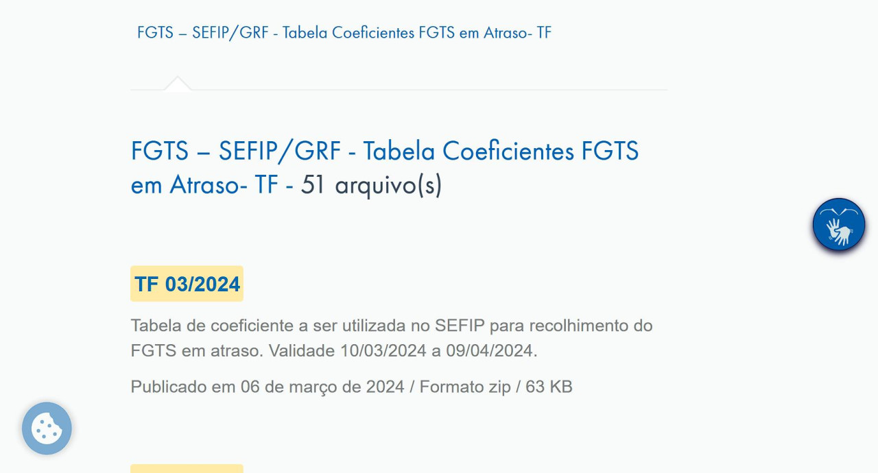 Baixar tabela para resolver 'lacre do arquivo não confere com a informação de controle'