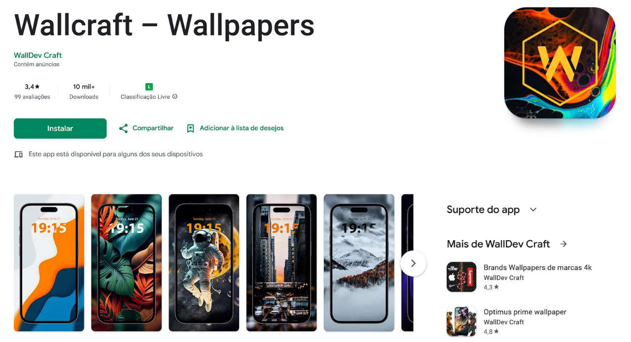 Wallcraft no Google Play