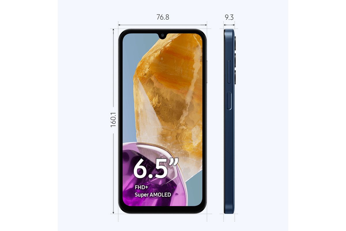 Imagem do Samsung Galaxy M15 frente/lateral