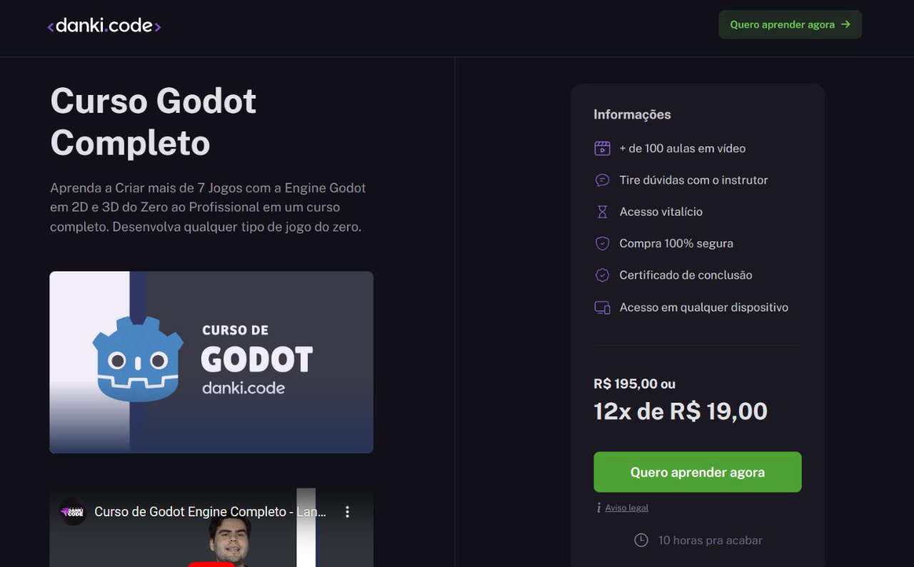 Curso completo de desenvolvimento de jogos na DankiCode