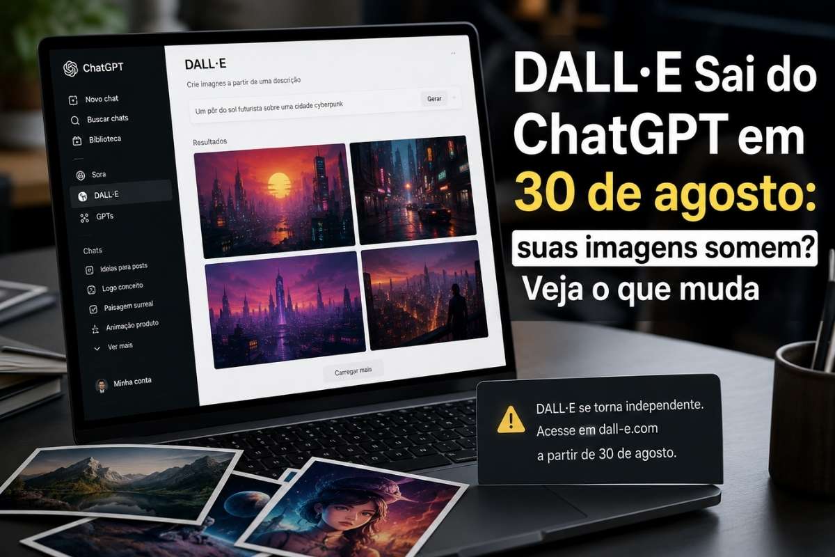 Aviso do fim do suporte do Dall-E no ChatGPT
