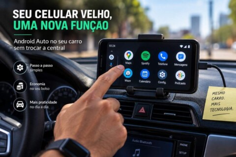 Como transformar um celular velho em tela para Android Auto sem trocar a central do carro