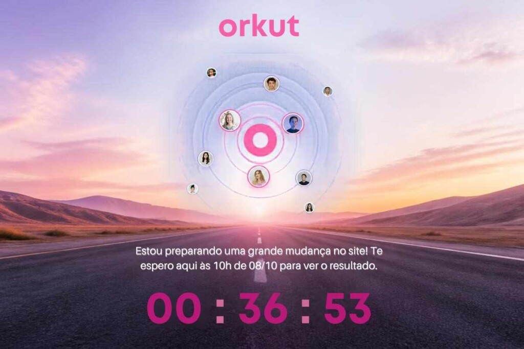 Página do Orkut editada com o aviso de "mudança no site"